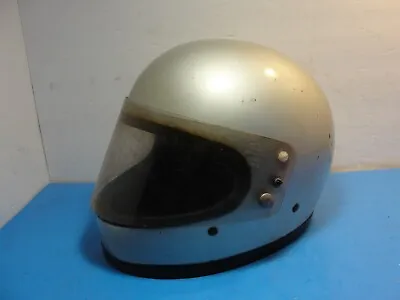 Vintage 1974 Buco Blue Line Supreme Silver Motorcycle Helmet. • $65
