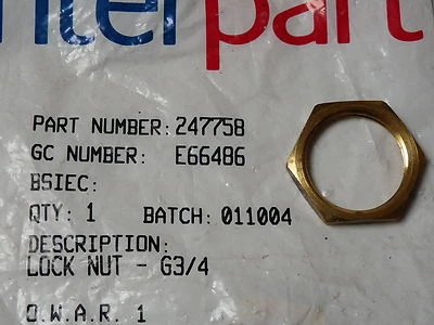 £2.49 • Buy Baxi Isolation Valve Locknut 3/4  Duotec, Megaflo Main Combi, Potterton