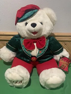 Vintage Dan Dee 2001 Snowflake Teddy White Bear Christmas Stuffed Plush 20” • $30.76
