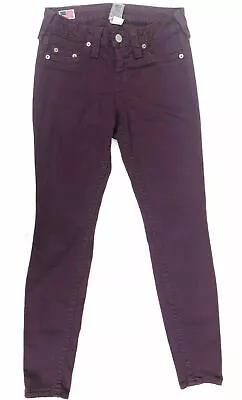 True Religion 'TARA' Purple Stretch Ainkle Zippers Size 26 AU8  • $77.64