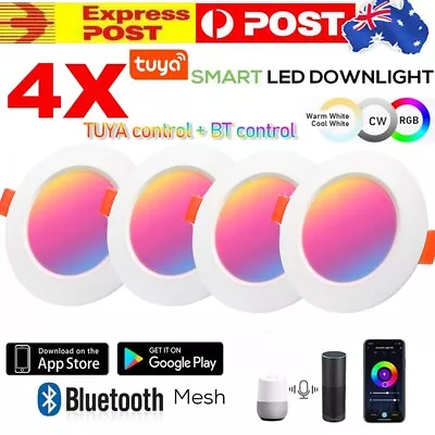 4X RGBW LED Smart Downlight Dimmable Colour Changing Bluetooth Alexa Google Home • $34.19