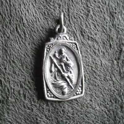 GHS St Christopher Medal Vintage Sterling Silver Charm Pendant ~ 3.0g • $16.50