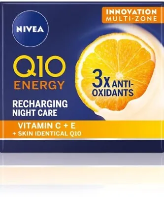 Nivea Q10 Energy Recharging Night Cream Vitamin C + E 50 Ml • $23.99