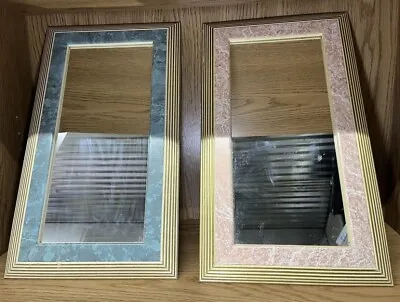 2 Vintage Home Interior & Gifts Wood Beautifully Framed Homco Wall Mirrors • $24.99