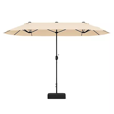 4m Extra Large Outdoor Patio Umbrella Double-Sided Market Umbrella With Base • £99.95