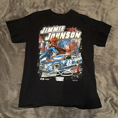 Jimmie Johnson 48 Nascar Superman Shirt M Black Short Sleeve Racing Graphic • $11.99