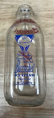 Vtge Rare Scranton PA Milk Bottle Quart Burschel  Dairy  Skim Milk Ice Cream • $19.99