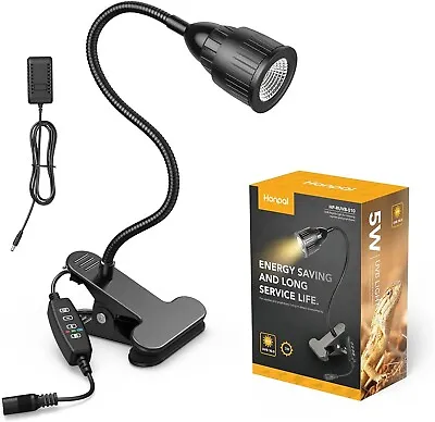LED Reptile Lamp UVA+UVB 10.0 With 360° Clamp Dimmable Light For Reptile • $13.99