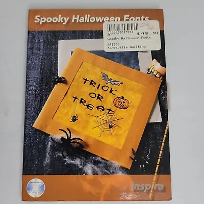 Embroidery Machine Spooky Fonts On MultiFormat CD Halloween 4 X4  Hoop Inspira  • $13.99