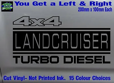 LANDCRUISER Stickers Accessories Ute MX Funny Decal 4x4 TURBO DIESEL 200mm PAIR • $12.90