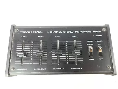 Realistic 4 Channel Stereo Microphone Mixer 32-1105 Battery Operated • $31.96