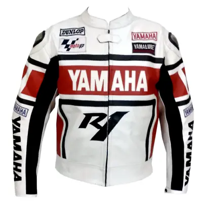 Yamaha R1 Red Motorbike Motorcycle Cowhide Leather Ce Armoured Protected Jacket • £144.99