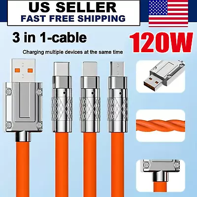 3 In 1 Fast Charging Cable Cell Phone Charger Cord For IPhone Type C Micro USB • $5.54