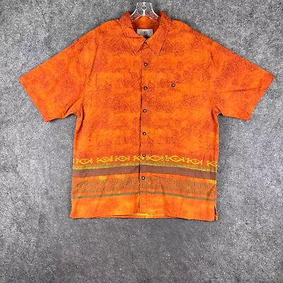 The Territory Ahead Shirt Mens XXL Orange Button Up Short Sleeve Aztec • $19.99