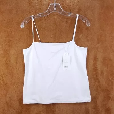 VINCE Womens Top Large White Pullover Tank Camisole Pima Cotton Stretch $85 • $26.88