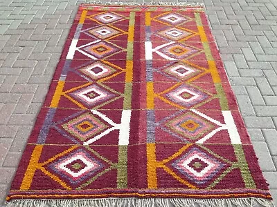 Vintage Turkish Shaggy Rug Mohair Carpet Long Hair Rugs Hairy Carpet 55 X88  • $211.65