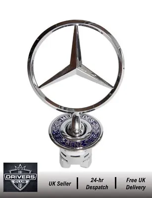 Mercedes Bonnet Raised Star Emblem Badge Blue And Chrome C E S CLK Class 44mm • £14.50