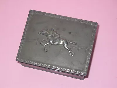 Vintage ASA Equestrian Horse & Jockey Metal Box ~ 1930's ~ No Wood Inside • $12.11