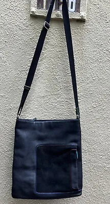 Mywalit Crossbody Purse LARGE Black Leather & Suede 11  X 13  Long  Havana  • $45.50