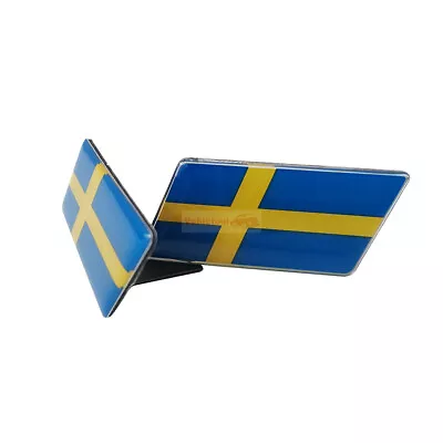 2x Sweden Flag Car Resin Front Grille Grill Emblem Badge Sticker For Volvo Saab • $14.98