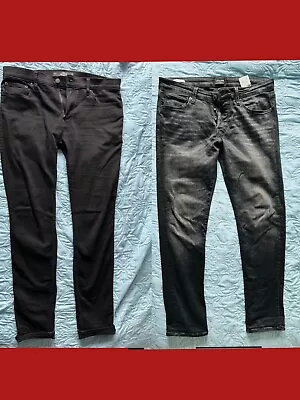 2 Pairs Designer Hollister / Jack Jones Black Skinny Jeans 34/32 Great Condition • £14.99