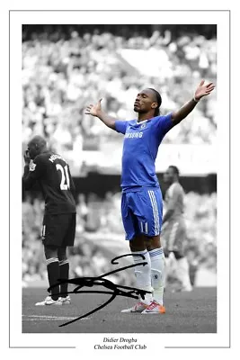 Didier Drogba Chelsea Signed Photo Print Autograph Soccer • £3.49