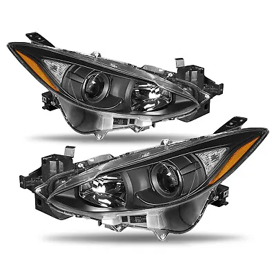 Mazda 3 For 2014-2016 Black Housing Amber Corner Projector Headlights Pair 14-16 • $142.99