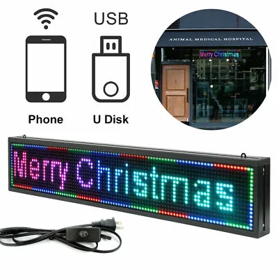 LED Sign 40  X 8   Scrolling Message Display Board 7 Color Programmable  • $72.20