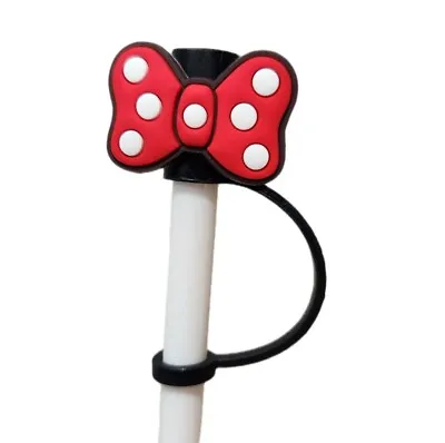 Minnie Mouse Polka Dot Bow Straw Covers Toppers Cup Stanley Tumbler Accessories • $2.95