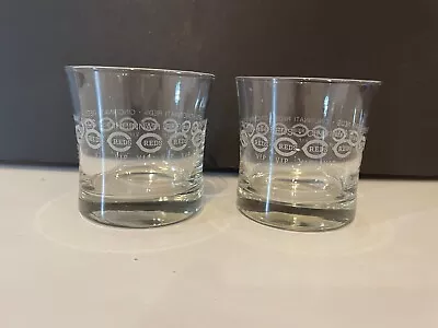 Two (2) Cincinnati Reds V.I.P / VIP Etched Rocks Glasses - 3 3/8” Tall • $19.99