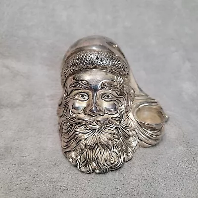 Vintage TOWLE Silverplated SANTA HEAD Candle Holder Christmas Decor Saint Nick • $11.98