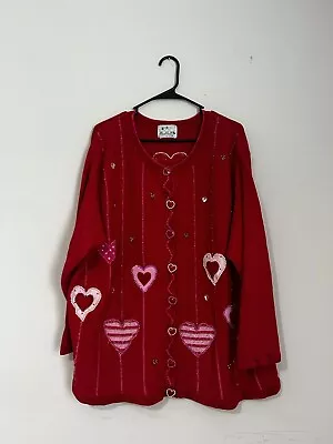 The Quaker Factory Valentine’s Cardigan Sweater 2X • $49.99