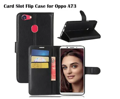 For Oppo A73 Card Slot PU Leather Cover Case • $3.99