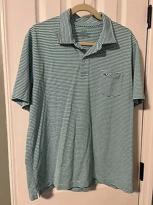 Mens Vintage Vines Performance Polo Green Striped Size XL • $25