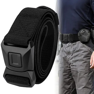 Military Tactical Belt For Men Quick Release Button Work Camping Nylon Waistband • $13.98