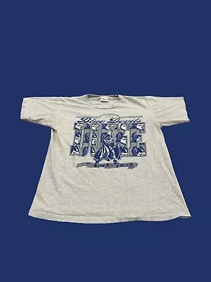 Duke Blue Devils Vintage Savvy Sportswear VTG Stripe Shirt Single Stitch Large • $9.99