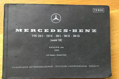 Original 1970 Mercedes Benz 280SEL 280 SE 280SE 280S Factory Parts Catalog A • $115