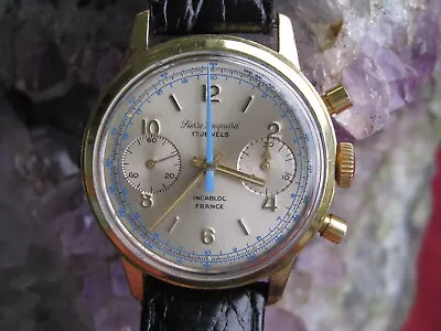 Pierre Jacquard Vintage Gold Plated Chronograph Wrist Watch Valjoux 7733 • $899.99