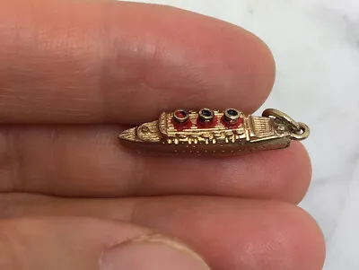 Vintage 9K Gold Ship Charm • $95