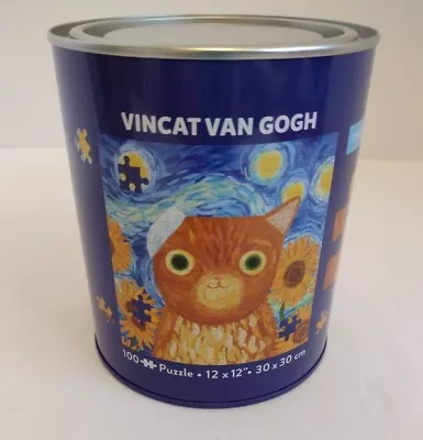 New Cat Puzzle Vincat Van Gogh New In Can 100 Piece 12 X 12  By Mudpuppy • $11.95