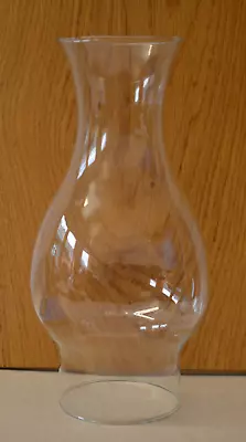 Vintage Clear Glass Lamp Chimney Replacement For Vintage Oil Lamp 21cm High • £7.50