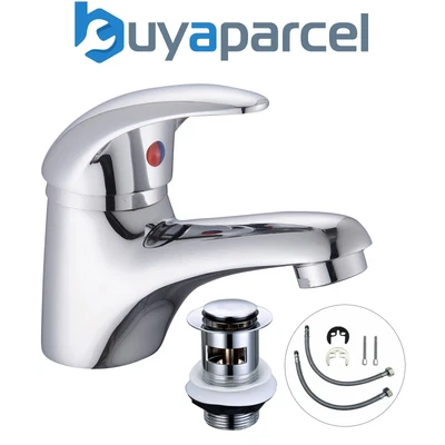 £16.99 • Buy Cloakroom Basin Mixer Tap Chrome Basin Sink Mono Bathroom + Fixings + Waste