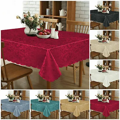 £17.75 • Buy Damask Jacquard Table Cloth Cover Rectangle & Round Napkin Table Runner Floral 