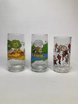 Vtg McDonalds Camp Snoopy Collection Drinking Glasses (2) & 1 1950 Snoopy Jelly • $12