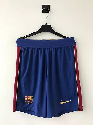 Player Issue BARCELONA 2020/2021 HOME FOOTBALL SOCCER SHORTS NIKE VAPORKNIT Sz S • $60