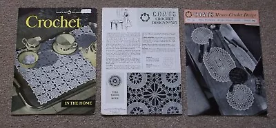 Vintage COATS Mercer. Cheval Set Table Runner/Cloths Doilies. Crochet Patterns • £3.80