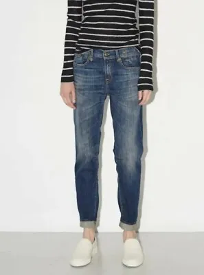 R13 Relaxed Skinny Jeans In Faded Blue Made In Italy Sz 25 Tapered Ankle (f • $80