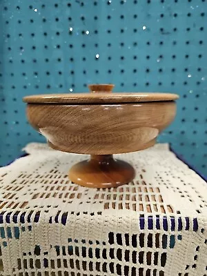 Vintage Oregon Myrtle Wood Candy Dish Bowl With Lid Mid Century Modern • $28