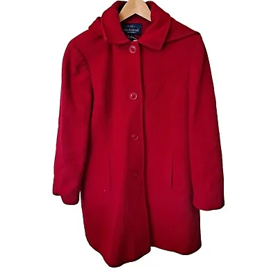Mackintosh New England Jacket Women Size Large Pea Coat Lined Wool Classic Red • $35
