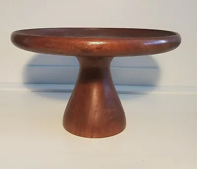 Teak Wood Mid Century Modern Compote Pin Tray Business Card  VTG Coffee Table 4  • $115